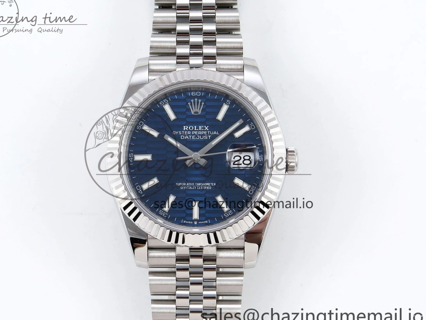 MiroTime 0405 DateJust 41 126334 904L SS VSF 1:1 Best Edition Blue Textured Dial on Jubilee Bracelet VS Youthful 1326